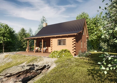 Rendering of the Cavendish Cabin exterior front