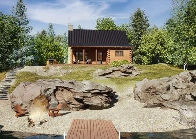 Rendering of the Cavendish Cabin from dock