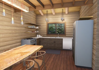Rendering of the Cavendish Cabin kitchen interior