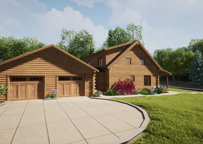 The Covington rendering view of garage and driveway