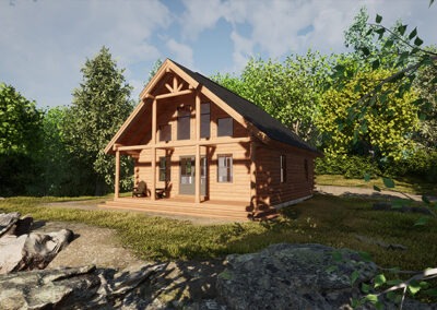 Champlain Cabin front rendering