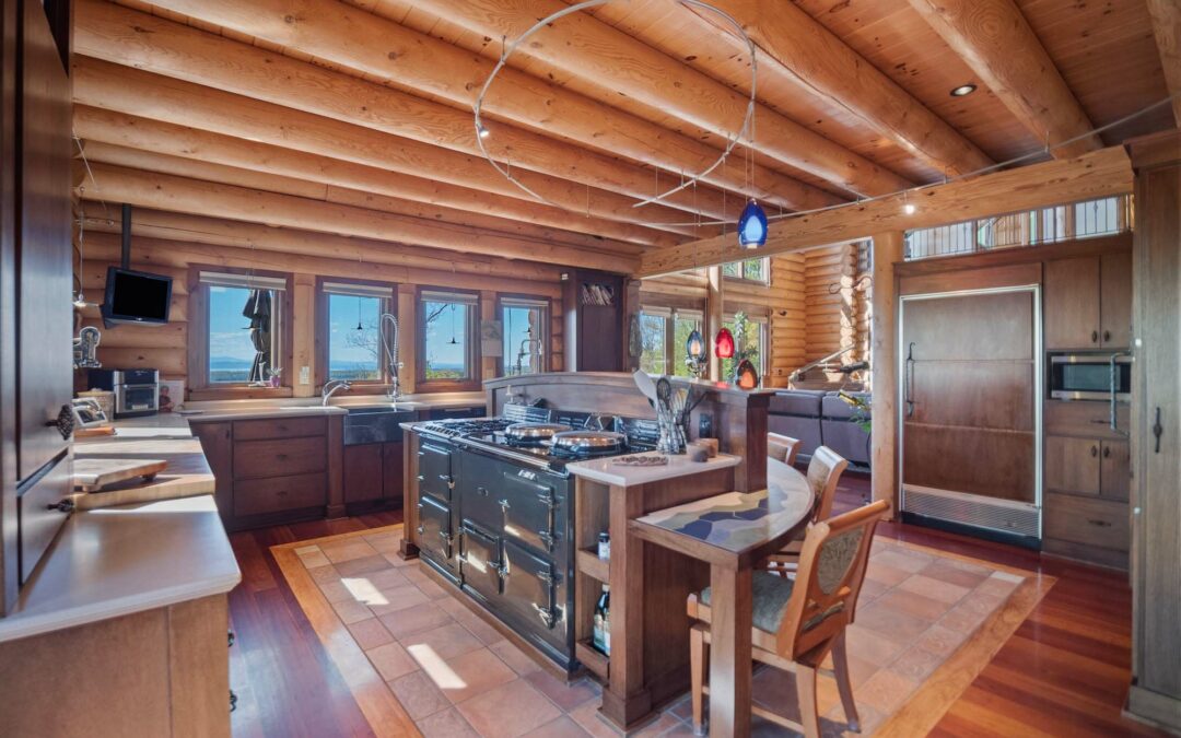 Log Home Kitchen Design with Everything