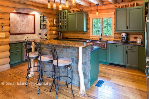 Summer Time and these Log Home Kitchens are Hot