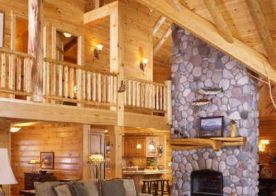 Freemont Log Home great room