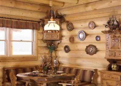 Columbia Station Log Home dining room