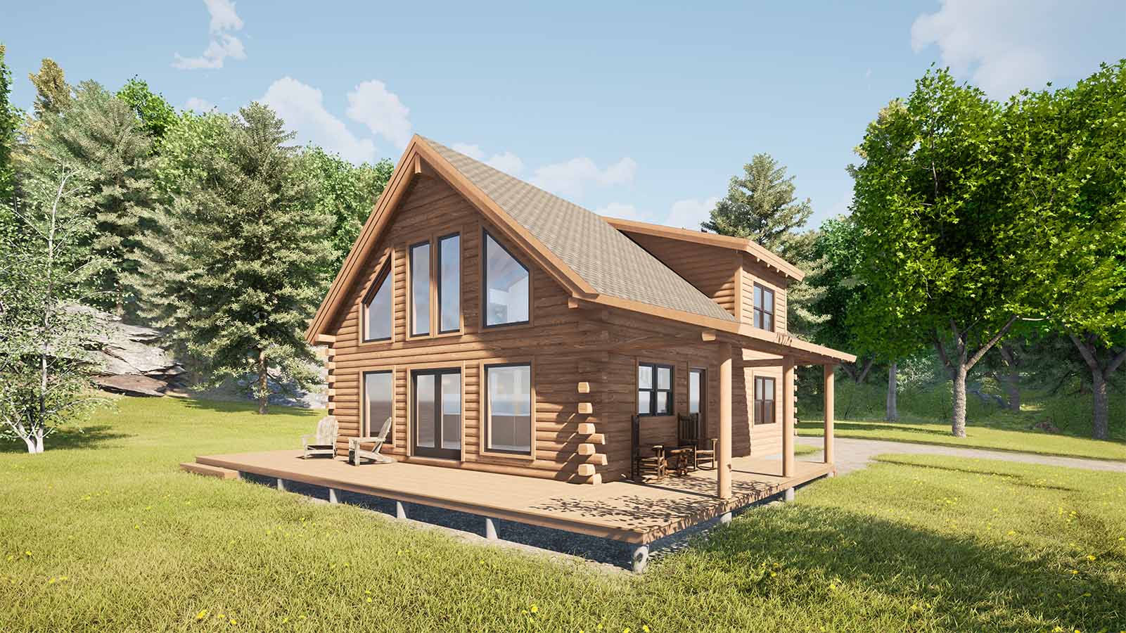A Small Log Home Floor Plan – The Augusta
