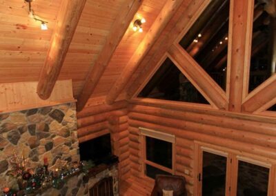 The Starview Log Home - great room from loft