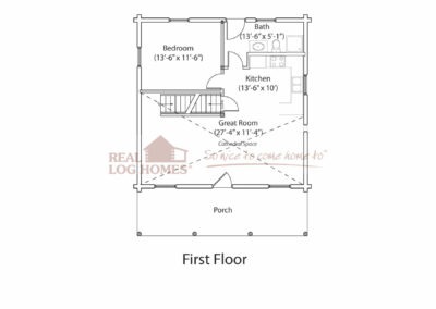 Weathersfield Log Cabin (L12138) first floor plan