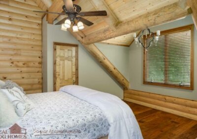 Green Gables log home bedroom