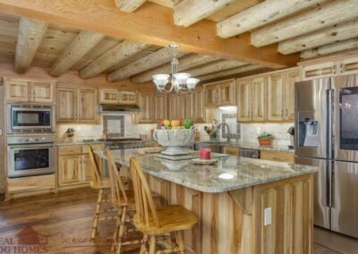 Green Gables log home kitchen