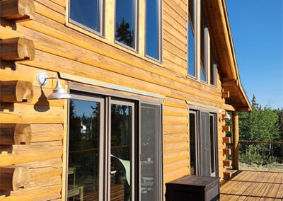 Colorado Springs log cabin view of deck