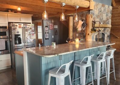 Kitchen in Colorado log cabin