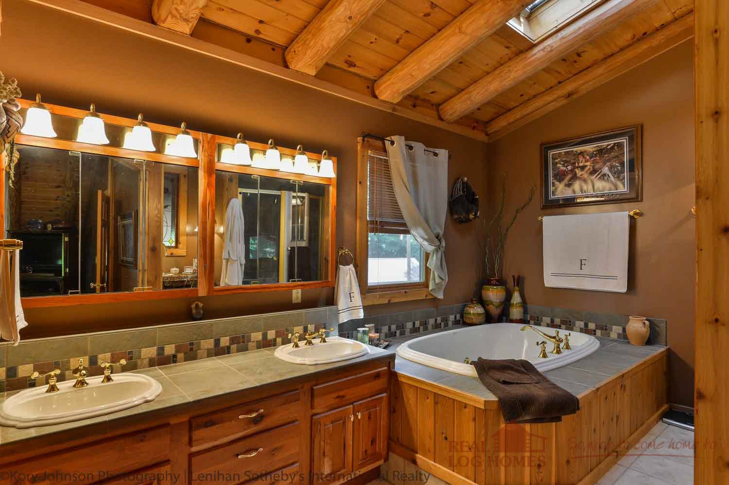 Extending Real Log Style to Bathroom Design