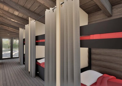 Long Trail Bunkhouse render interior bunks