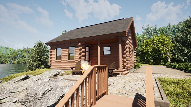 The Otter Creek Cabin rendering of front