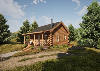 Switchback Cabin render front right