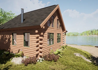 The Otter Creek Cabin rendering of back