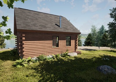 The Otter Creek Cabin rendering of back