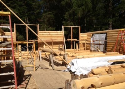 West Hollow Construction photo, log walls going up